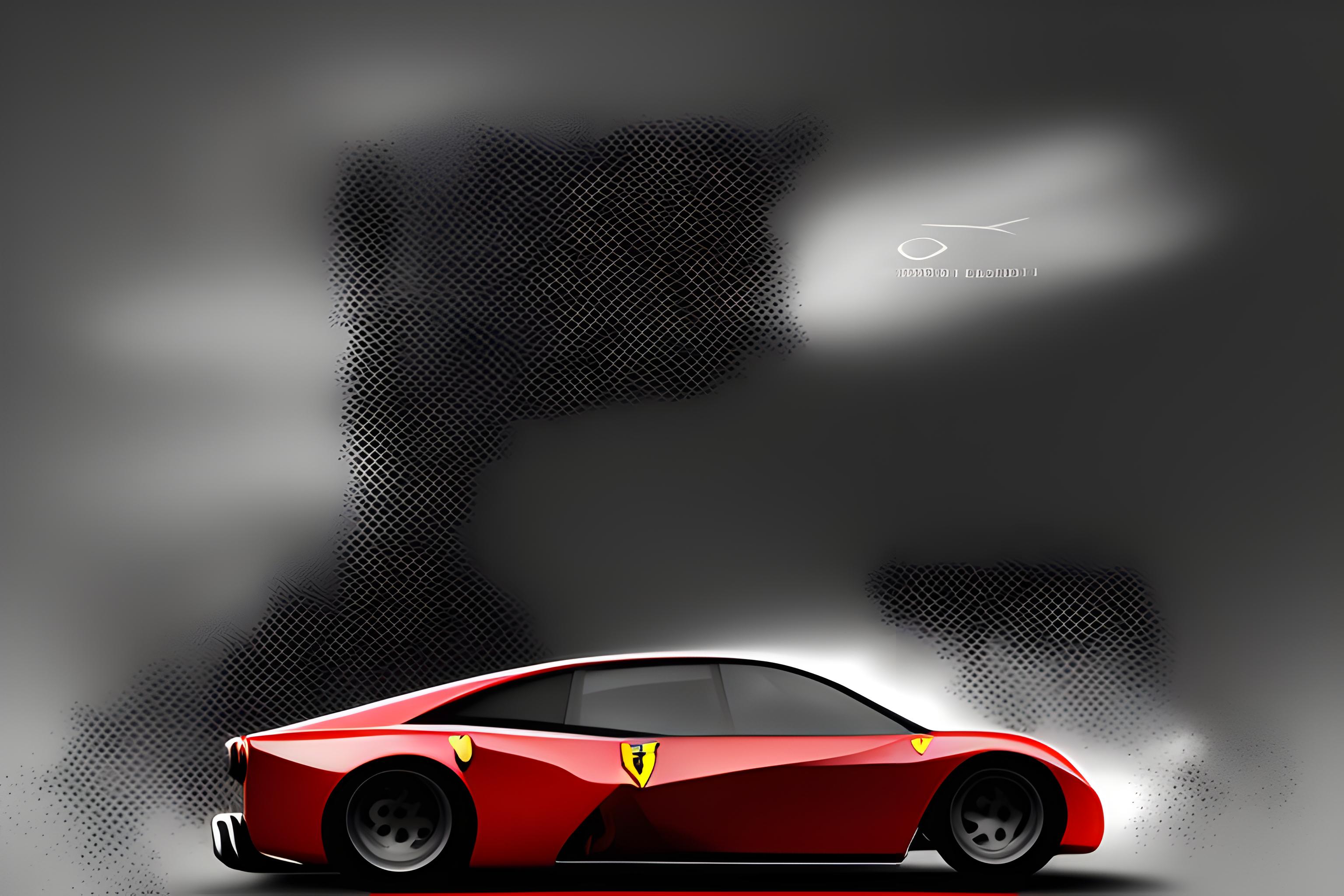 uno sfondi a tema ferrari, pulito, magari con una purosangue rossa e la scritta ferrari in un bel font con logo e con scritta purosangue